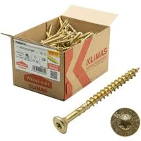 Klimas Holzbauschraube KLIMAS Holzschrauben mit Senkkopf Torx verzinkt Gelb, (300 St)