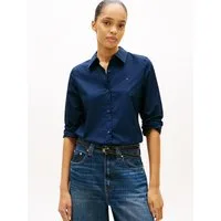 Tommy Hilfiger Hemdbluse STRETCH REGULAR LS SHIRT mit gesticktem Tommy Hilfiger Logo, Regular Fit