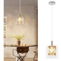 ZMH Pendelleuchte Esszimmer 1 Flammig Nachttisch G9 Kristall Glas Hängelampe Treppenhaus, Einfache Installation, ohne Leuchtmittel, 120CM Höhenverstellbar Hängelampe für Esstisch