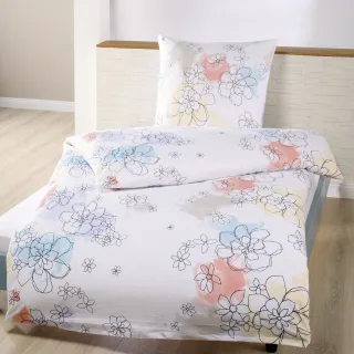 Dyckhoff Bettwäsche "Grafikblumen" 2 Stk. aus Weichfrottier