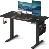 SONGMICS Schreibtisch Höhenverstellbarer elektrisch, 100/120/140/160/180 cm, USB-C-Anschluss, Memory-Funktion für 4 Höhen, mit Stoff-Organizer