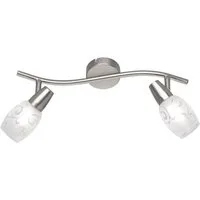 Reality Leuchten LED Deckenstrahler, Dimmfunktion, LED wechselbar, Warmweiß, innen, Designklassiker Deckenleuchte 2-flammig Glas Lampenschirm