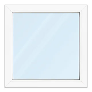 Fenster 75x75 cm, Kunststoff Profil aluplast IDEAL® 4000, Weiß, 750x750 mm, einteilig festverglast, 2-fach Verglasung, individuell konfigurieren
