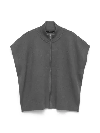 VERO MODA - VMSABA SS HIGHNECK ZIPPER VEST NOOS Medium Grey Melange - Gr. - L