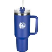 FC Schalke 04 Thermobecher Trinkbecher Cup blau, Edelstahl, Kunststoff