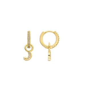 Luxenter Ohrringe mit 18-karätiger Gelbgold-Finish und funkelnden Zirkonia-Steinen – Lingma