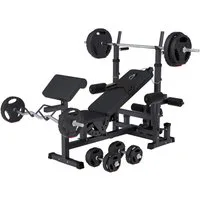 GORILLA SPORTS Kraftstation Kraftstation Universal inkl. 100 kg Kunststoff Gripper Set, (27-tlg)