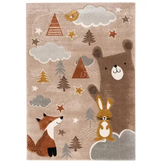 Pergamon Kinder, Braun, Textil, Animalprint, 80x150 cm, Teppiche & Böden, Teppiche, Teppich Kinderzimmer