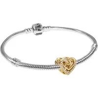 Pandora Charm-Armband Damen-Silber 925 Verschlungenes Goldfarben
