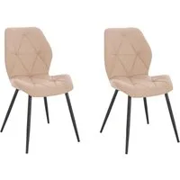 SVITA Esszimmerstuhl JAMIE (Set, 2 St), 2er Set, Küchenstühle, Stoffbezug, Beige
