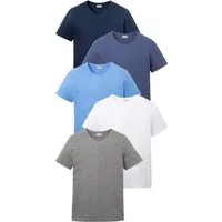 bonprix T-Shirt (Packung, 5-tlg) regular fit Schnitt, Kurzarm, V-Ausschnitt