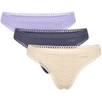 sloggi String GO Crush (3er Pack) dehnbare Spitzendetails, Multipack, Cotton-Mix, bequem
