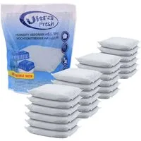 Spetebo Luftentfeuchter 24x Luftentfeuchter Nachfüllbeutel je 450g, Raumentfeuchter mit Auffangschale und Nachfüllbeutel