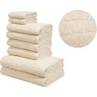 OTTO home Handtuch Set Ognon, Duschtücher, Handtücher, Gästetücher, Zen, Scandi, Boho, Frottier (Set, 8-St), Muster, Hoch-Tief-Struktur, einfarbig, Handtuch-Set, 100% Baumwolle