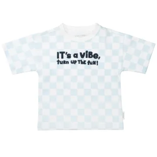STACCATO - Kn.-T-Shirt, oversized cloud blue-karo - Gr. - 110