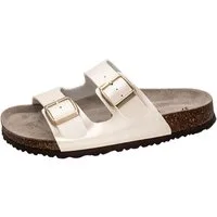 Fischer-Markenschuh Mirabel Pantolette aus Vegano (Lederimitat), Fleecefutter, gepolstertes Lederfußbett