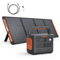 Jackery Stromerzeuger 1000 v2 tragbare Powerstation mit 200W Solargenerator 1070Wh, 3 in kW, mit 5M Kabel, 1 Std. Schnellladung LiFePO4 für Camping, Notfall