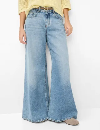 Brax Damen Five-Pocket-Hose Style MARCH USED BLEACHED BLUE, denim hellblau, Gr. 42K