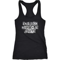 MoonWorks Tanktop Damen Tanktop Tank Top Endlich normale Leute Party Festival Top