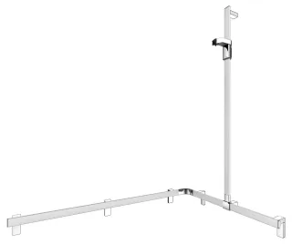 KEUCO AXESS Eck-Duschhandlauf 90° mit Brausestange, Metall, B: 85 H: 130,1 T: 115 cm, 35015170301 35015170301