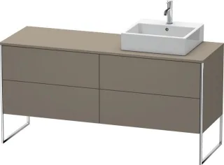 Duravit XSquare Konsolenwaschtischunterbau bodenstehend Flanell Grau Seidenmatt 1600x548x778 mm - XS XS4924R9090