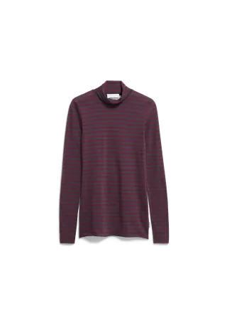 Armedangels - GRAZILIANAA STRIPE LONGSLEEVE dark cranberry-dark steel - Gr. - M