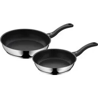 WMF Pfannen-Set Devil, Bratpfannen Induktion, robuste Antihaftversiegelung, Cromargan® Edelstahl Rostfrei 18/10 (Set, 2-tlg., 2x Pfannen Ø 24/28 cm), TransTherm®-Allherdboden, für alle Herdarten geeignet, Bakelitgriff
