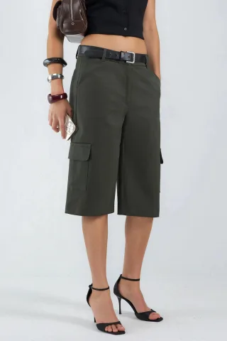 Tiefe Taille Cargo Shorts (Ohne Gürtel)