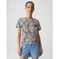 OPUS Print-Shirt Soprinti aus weichem Jersey mit floralem Print Der Aufschlag am Ärmel sorgt für eine entspannte Note