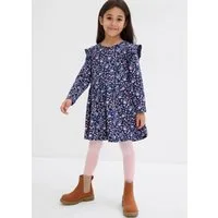bonprix Jerseykleid aus reiner Baumwolle, mit Blümchenmuster, mit langem Arm