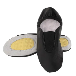 Leder-Gymnastikschuhe für Erwachsene und Kinder, schwarz