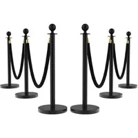 GarveeMore Absperrpfosten Stanchions und Samtseile Schwarze Stanchions Rückzugsgürtel