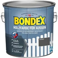 Bondex Wetterschutzfarbe HOLZFARBE FÜR AUSSEN, 2,5 L hochdeckender, witterunsgest. Langzeitschutz, seidenglänzend