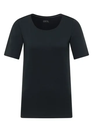 Cecil - T-Shirt in Unifarbe blau - Gr. - M