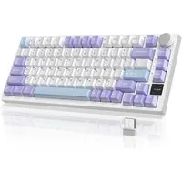 AJAZZ Ajazz AK820 Pro Gasket Mechanische Tastatur mit Kabel/kabellos Gaming-Tastatur (TFT Bildschirm, beleuchtet RGB, Schalldümpfende Foam für Win/Mac/PC)