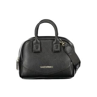 Mario Valentino Schwarze Synthetikleder Damenhandtasche mit Schulterriemen