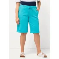 Ulla Popken Jeansshorts Sweatshorts Mary weites gerades Bein Elastikbund