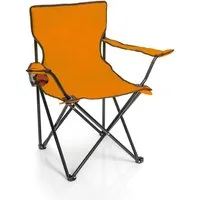 BigDean Campingstuhl Faltstuhl Campingstuhl Anglerstuhl Getränkehalter Klappstuhl (Packung, 1 St), Orange, Klappbar, Getränkehalter, Tragetasche