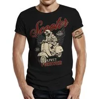 GASOLINE BANDIT® T-Shirt für Motorroller Fahrer: Scooter lives Forever