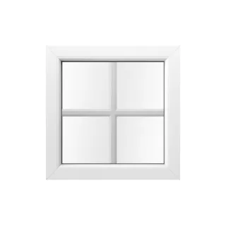 Fenster mit innenliegenden Helima Sprossen, Kunststoff, aluplast IDEAL 4000, Weiß, 600 x 600 mm, individuell konfigurieren