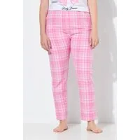 Ulla Popken Pyjama Pyjamahose Karomuster gerades Bein Elastikbund