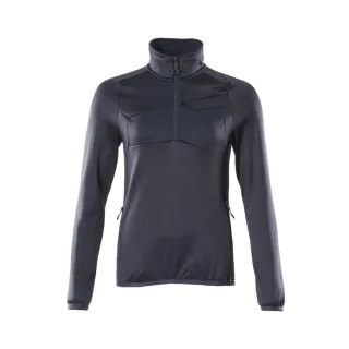 MASCOT Damen Fleecepullover mit kurzem Reißverschluss ACCELERATE Schwarzblau L - 18053-316-010-L