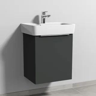 Sanipa 3way Waschtischunterbau zu Geberit Renova Plan Waschtisch mit 1 Tür, Graphit-Matt UP8731B