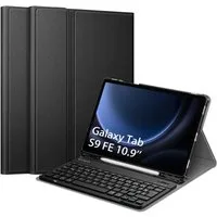 Fintie Tablet-Hülle + Tastatur für Samsung Galaxy Tab S10 Lite/S10 FE/S9 FE 10.9" & S9 11", Keyboard Cover mit Magnetisch Abnehmbarer Deutscher Bluetooth Tastatur