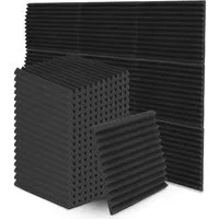 Clanmacy Akustikplatte 24 Stück Akustikplatte Dreiecksnut Akustikschaumstoff 30x30x2.5cm