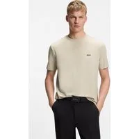 BOSS GREEN Rundhalsshirt Tee Regular Fit Stretch Jersey Cotton, Logo on Chest, Rundhals