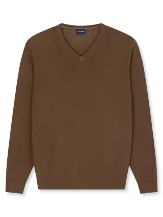 OLYMP - Pullover mit V-Ausschnitt braun - Gr. - L
