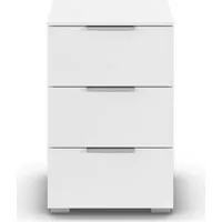 OTTO home Nachtkommode Nachttisch Nachtschrank Schubladen Sideboard Schubladenkommode ASTANA (Breite 40 cm / Höhe 61 cm), mit 3 geräumigen Schubladen, Kantengriff in Alufarben MADE IN GERMANY