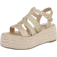 Ital-Design Moderne Plateau-Sandaletten für Damen – ideales Sommer-Design Plateausandaletten (89852982) Keilabsatz/Wedge Keilsandaletten in Gold
