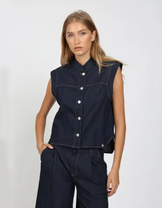 GANG Damen Jacken 94LARA VEST - relaxed fit prewashed